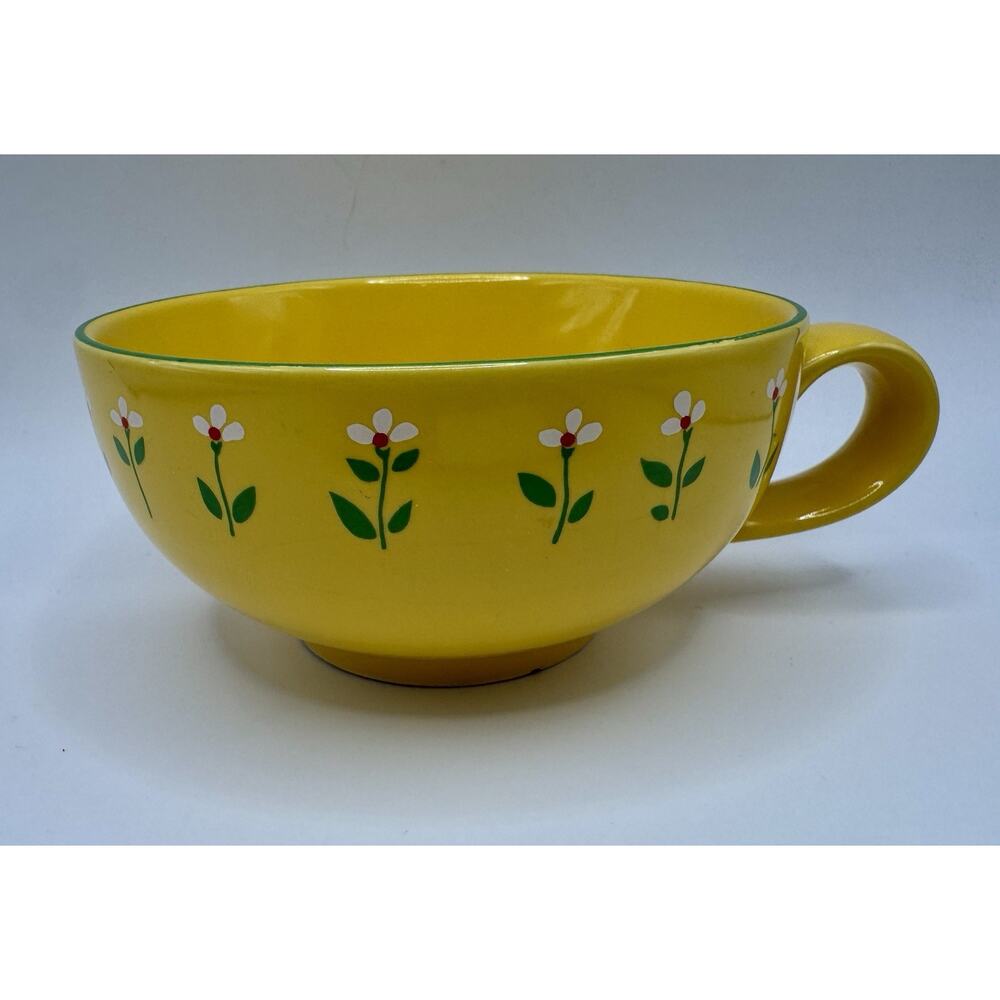 Vintage 1985 Teleflora Yellow Daisy Mug Flower Pot Planter Made in Korea